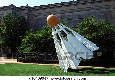 art museum, Kansas City, MO, Missouri, Giant badminton shuttlecock outside The Nelson-Atkins Museum of Art. View Large Photo Image Stock Photo - art museum, Kansas City, MO, Missouri, Giant badminton shuttlecock outside The Nelson-Atkins Museum of Art.. Fotosearch