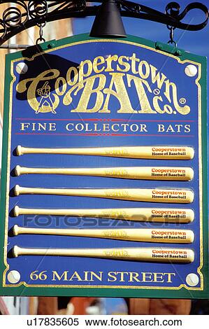 baseball, Cooperstown, New York, NY, Close-up of sign at Cooperstown Bat Company in downtown Cooperstown. Home of Baseball View Large Photo Image Stock Photography - baseball, Cooperstown, New York, NY, Close-up of sign at Cooperstown Bat Company in downtown Cooperstown. Home of Baseball. Fotosearch