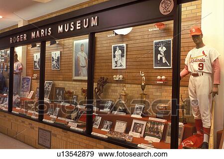 Stock Photo -  baseball, Fargo, ND, North Dakota, Interior of the Roger Maris Baseball Museum in Fargo.. Fotosearch
