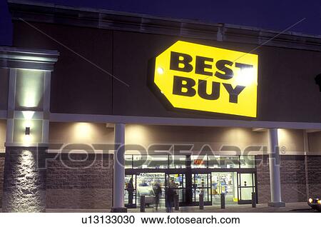 Stock Image -  Best Buy, Wilmington, DE, Delaware, Entrance to Best Buy store in Wilmington in the evening.. Fotosearch