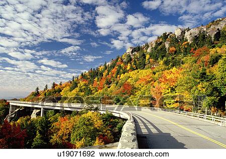 Blue Ridge Parkway, road, North Carolina, NC, Linn Cove Viaduct on the Blue Ridge Parkway in the autumn. View Large Photo Image Stock Image - Blue Ridge Parkway, road, North Carolina, NC, Linn Cove Viaduct on the Blue Ridge Parkway in the autumn.. Fotosearch