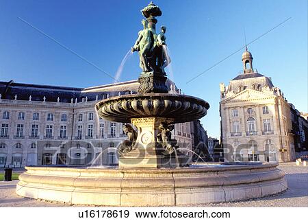 Bordeaux, France, Aquitaine, Gironde, Europe, Fountain at Place de la Bourse in the city of Bordeaux. Famous wine region. View Large Photo Image Stock Photo - Bordeaux, France, Aquitaine, Gironde, Europe, Fountain at Place de la Bourse in the city of Bordeaux. Famous wine region.. Fotosearch