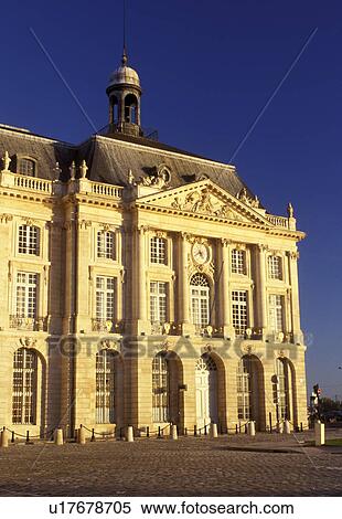Stock Photography -  Bordeaux, France, Gironde, Aquitaine, Europe, Bourse de Commerce in the city of Bordeaux. Famous wine region.. Fotosearch