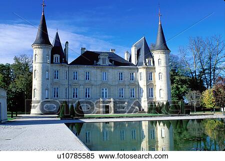 Stock Photography -  Bordeaux Wine Region, Europe, France, Gironde, Chateau Pichon-Longueville, Aquitaine, Medoc Vineyards. Fotosearch