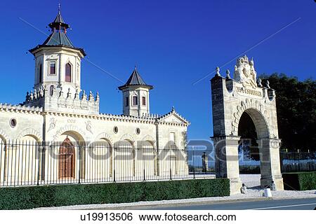 Stock Photograph -  Bordeaux Wine Region, France, Gironde, Aquitaine, Domaine Cos d'Estournel, Europe, Medoc Vineyards. Fotosearch