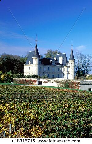 Bordeaux Wine Region, vineyards, France, Chateau Pichon-Longueville, Gironde, Europe, Aquitaine, Medoc Vineyards View Large Photo Image Stock Photography - Bordeaux Wine Region, vineyards, France, Chateau Pichon-Longueville, Gironde, Europe, Aquitaine, Medoc Vineyards. Fotosearch