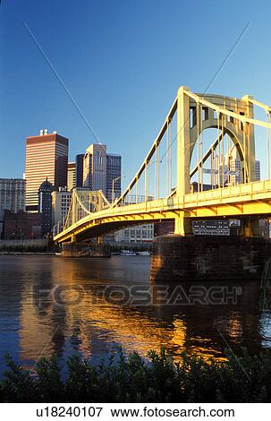 bridge, skyline, PA, Pittsburgh, bridge, Pennsylvania, Downtown skyline of Pittsburgh, 7th Street Bridge, Allegheny River. View Large Photo Image Stock Photo - bridge, skyline, PA, Pittsburgh, bridge, Pennsylvania, Downtown skyline of Pittsburgh, 7th Street Bridge, Allegheny River.. Fotosearch