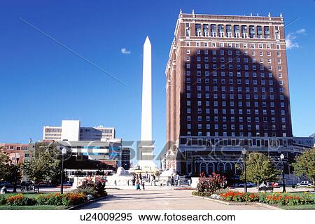 Stock Photography -  Buffalo, New York, NY, McKinley Monument at Niagara Square in downtown Buffalo.. Fotosearch