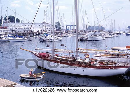 Camden, Maine, ME, Boats docked in Penobscot Bay in Camden. View Large Photo Image Stock Photograph - Camden, Maine, ME, Boats docked in Penobscot Bay in Camden.. Fotosearch