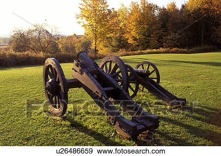 cannon, battlefield, Saratoga Springs, New York, NY, Cannon displayed at The Battlefield of Saratoga National Historical Park in Saratoga Springs in the autumn. View Large Photo Image Stock Photo -  cannon, battlefield, Saratoga Springs, New York, NY, Cannon displayed at The Battlefield of Saratoga National Historical Park in Saratoga Springs in the autumn.. Fotosearch