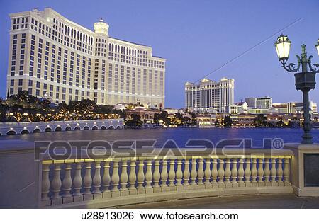 Stock Photograph -  casino, hotel, Las Vegas, Nevada, NV, The Strip, The Bellagio Resort Hotel & Casino in Las Vegas, the Entertainment Capital of the World.. Fotosearch