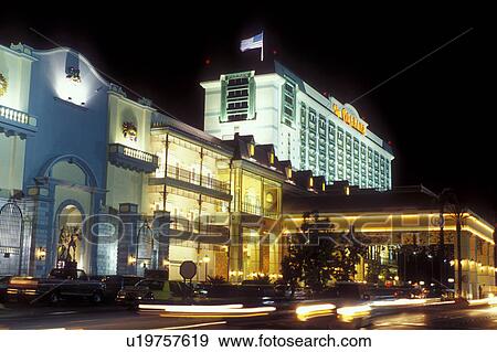Stock Photo -  casino, Las Vegas, Nevada, NV, The Orleans Casino and Hotel at night in Las Vegas, the Entertainment Capital of the World.. Fotosearch