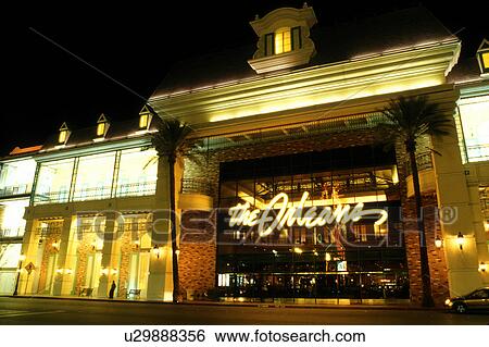 Stock Photograph -  casino, Las Vegas, Nevada, NV, The Orleans Casino and Hotel at night in Las Vegas, the Entertainment Capital of the World.. Fotosearch