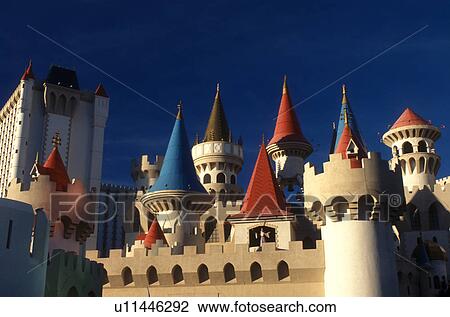 Stock Image -  casino, Las Vegas, NV, The Strip, Excalibur, Nevada, Excalibur Hotel & Casino on The Strip in Las Vegas, the Entertainment Capital of the World.. Fotosearch