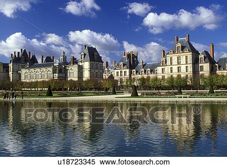 castle, Fontainebleau, chateau, France, Seine-et-Marne, Ile de France, Europe, The pool at the gardens at Chateau de Fontainebleau a 12th-century palace. View Large Photo Image Stock Photography - castle, Fontainebleau, chateau, France, Seine-et-Marne, Ile de France, Europe, The pool at the gardens at Chateau de Fontainebleau a 12th-century palace.. Fotosearch