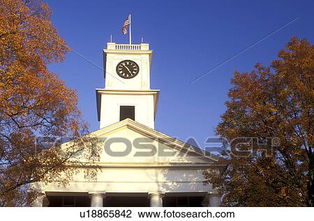 Stock Image -  church, college, Amherst, MA, Massachusetts, Johnson Chapel on Amherst College campus in Amherst in the autumn.. Fotosearch