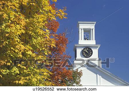 church, fall, steeple, Cabot, VT, Vermont, Cabot United Church and colorful fall foliage against a clear blue sky in the autumn. View Large Photo Image Stock Image - church, fall, steeple, Cabot, VT, Vermont, Cabot United Church and colorful fall foliage against a clear blue sky in the autumn. . Fotosearch