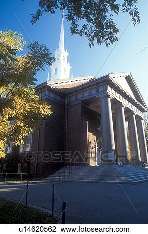 Stock Image -  church, Harvard, university, Cambridge, MA, Massachusetts, Memorial Chapel on the campus of Harvard University in Cambridge in the fall. . Fotosearch