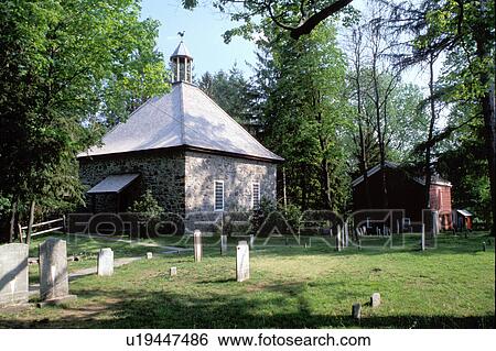 Stock Photograph -  church, New Platz, New York, The Huguenot Historical Society, French Church. Fotosearch