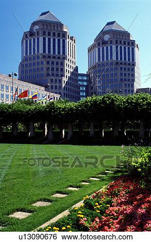 Stock Photograph -  Cincinnati, OH, Ohio, Proctor and Gamble Towers from Fountain Square in downtown Cincinnati.. Fotosearch