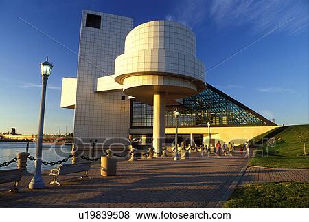 Stock Photo -  Cleveland, hall of fame, rock 'n roll, OH, Ohio, Rock and Roll Hall of Fame and Museum.. Fotosearch
