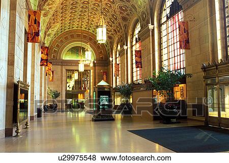 Cleveland, OH, Ohio, Interior of Terminal Tower, a renovated train terminal, Union Station View Large Photo Image Stock Photo - Cleveland, OH, Ohio, Interior of Terminal Tower, a renovated train terminal, Union Station. Fotosearch