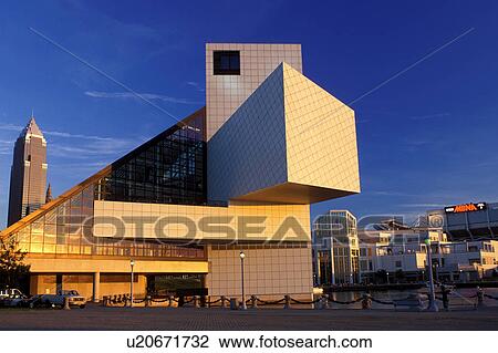 Cleveland, rock 'n roll, hall of fame, OH, Ohio, Rock and Roll Hall of Fame and Museum. View Large Photo Image Stock Image - Cleveland, rock 'n roll, hall of fame, OH, Ohio, Rock and Roll Hall of Fame and Museum.. Fotosearch
