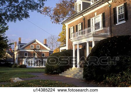 Picture -  college, Amherst, MA, Massachusetts, Garman House on Amherst College campus in Amherst in the autumn.. Fotosearch