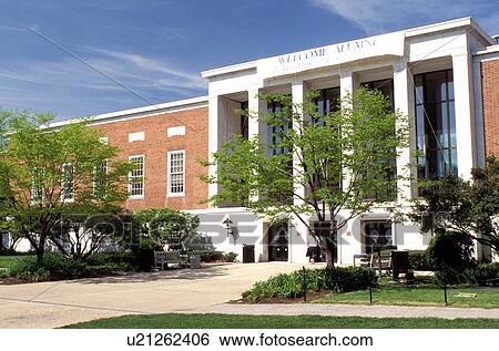 Stock Photograph -  college, John Hopkins University, Baltimore, Maryland, Milton S. Eisenhower Library on the campus of John Hopkins University in Baltimore.. Fotosearch