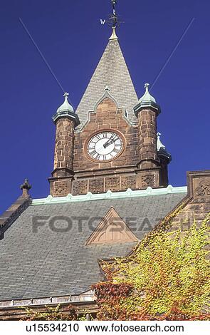 Stock Image -  college, South Hadley, Massachusetts, MA, Mary Lyon Hall on the campus of Mount Holyoke College in South Hadley in the autumn.. Fotosearch