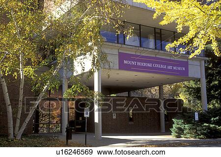 Stock Photo -  college, South Hadley, Massachusetts, MA, Art Museum on the campus of Mount Holyoke College in South Hadley in the autumn.. Fotosearch
