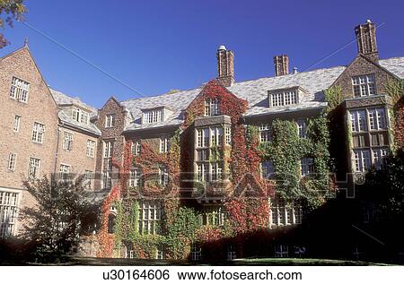 Stock Photograph -  college, South Hadley, Massachusetts, MA, Residence building on the campus of Mount Holyoke College in South Hadley in the autumn.. Fotosearch