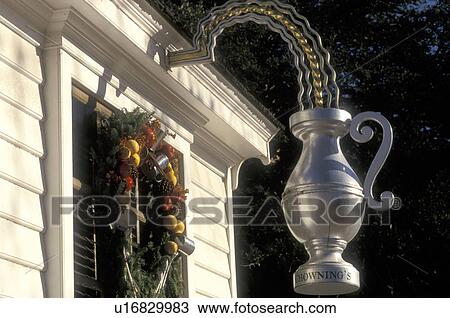 Colonial Williamsburg, Virginia, VA, Williamsburg, A large pewter stein hangs outside Chowning's Tavern in Colonial Williamsburg. View Large Photo Image Stock Image - Colonial Williamsburg, Virginia, VA, Williamsburg, A large pewter stein hangs outside Chowning's Tavern in Colonial Williamsburg.. Fotosearch