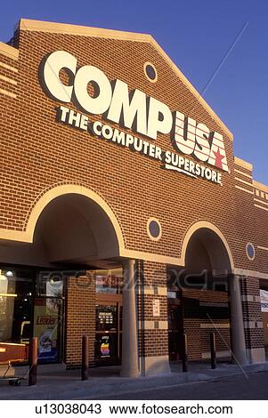 Stock Image -  CompUSA, Wilmington, DE, Delaware, Entrance to CompUSA, the computer store, in Wilmington.. Fotosearch