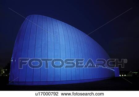 Stock Image -  COSI, Columbus, OH, Ohio, Center of Science and Industry in the evening.. Fotosearch