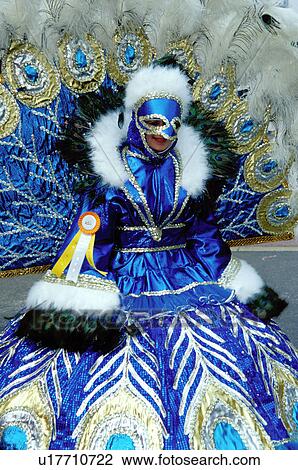 costume, parade, Philadelphia, PA, Pennsylvania, A woman in the Fancy Division is dressed in a costume of blue feathers in the Mummers Day Parade on New Years Day in Philadelphia. View Large Photo Image Stock Image -  costume, parade, Philadelphia, PA, Pennsylvania, A woman in the Fancy Division is dressed in a costume of blue feathers in the Mummers Day Parade on New Years Day in Philadelphia.. Fotosearch