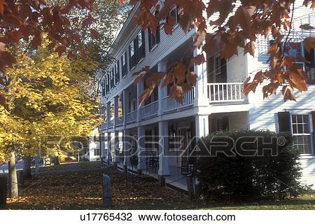 Stock Image -  country inn, fall, Grafton, VT, Vermont, Historical Old Tavern Inn in the small town of Grafton in autumn.. Fotosearch