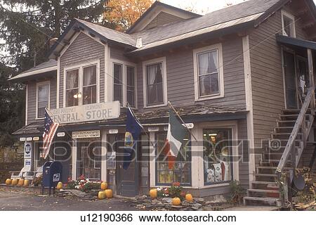 country store, fall, East Poultney, VT, Vermont, Fall decorations are displayed outside the General Store in East Poultney in autumn. View Large Photo Image Stock Photograph - country store, fall, East Poultney, VT, Vermont, Fall decorations are displayed outside the General Store in East Poultney in autumn.. Fotosearch