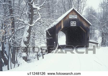 covered bridge, winter, Vermont, VT, Moxley Covered Bridge ca. 1883 in the snow in winter in Chelsea. View Large Photo Image Stock Photograph - covered bridge, winter, Vermont, VT, Moxley Covered Bridge ca. 1883 in the snow in winter in Chelsea.. Fotosearch