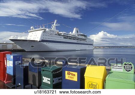 cruise, San Diego, California, CA, Cruise Ship Viking Serenade docked in San Diego Harbor and newspaper box in San Diego. View Large Photo Image Stock Image - cruise, San Diego, California, CA, Cruise Ship Viking Serenade docked in San Diego Harbor and newspaper box in San Diego.. Fotosearch