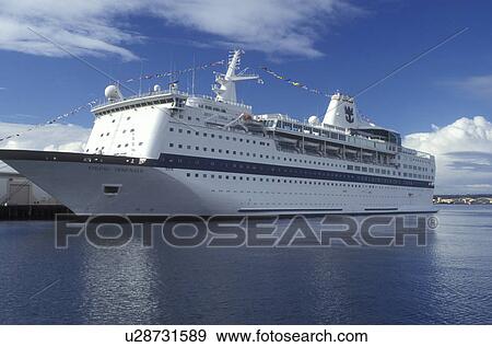 Stock Photo -  cruise, San Diego, California, CA, Cruise Ship Viking Serenade docked in San Diego Harbor in San Diego.. Fotosearch