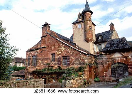 Dordogne, home, red sandstone, Perigord, France, Limousin, Correze, Collonges-la-Rouge, Europe, A house made of red sandstone in the medieval village of Collonges-la-Rouge. View Large Photo Image Stock Photograph - Dordogne, home, red sandstone, Perigord, France, Limousin, Correze, Collonges-la-Rouge, Europe, A house made of red sandstone in the medieval village of Collonges-la-Rouge. . Fotosearch