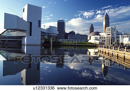 downtown skyline, Cleveland, OH, Ohio, Rock and Roll Hall of Fame and Museum, North Coast Harbor. View Large Photo Image Stock Photograph - downtown skyline, Cleveland, OH, Ohio, Rock and Roll Hall of Fame and Museum, North Coast Harbor.. Fotosearch