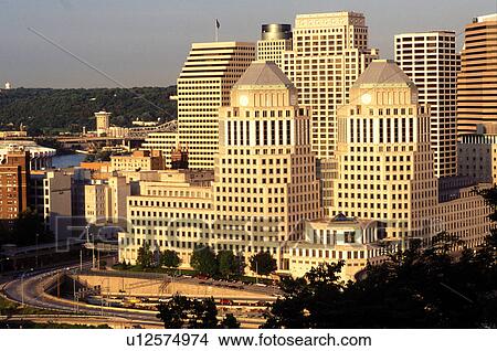 Downtown skyline of Cincinnati, OH, Ohio, View Large Photo Image Picture - Downtown skyline of Cincinnati, OH, Ohio, . Fotosearch