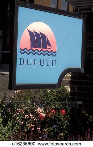 Stock Image -  Duluth, MN, Minnesota, welcome sign. Fotosearch