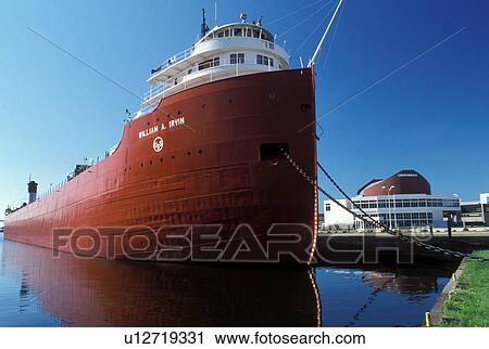Stock Image -  Duluth, MN, Minnesota, William A. Irwin Ore Boat moored at the dock in Duluth Harbor on Lake Superior in Duluth.. Fotosearch