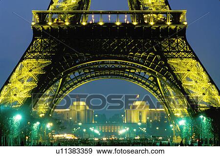 Eiffel Tower, Paris, France, Europe, The Eiffel Tower and the Palais de Chaillot illuminated at night in Paris. View Large Photo Image Stock Photo - Eiffel Tower, Paris, France, Europe, The Eiffel Tower and the Palais de Chaillot illuminated at night in Paris.. Fotosearch