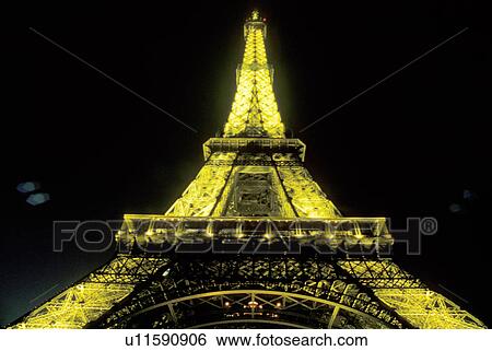 Eiffel Tower, Paris, France, Europe, evening, illuminated View Large Photo Image Stock Photograph - Eiffel Tower, Paris, France, Europe, evening, illuminated. Fotosearch