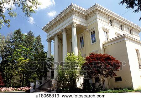 Stock Photo -  Evergreen House, historic home, Baltimore, Maryland, Evergreen House an 1850 Italianate mansion in Baltimore.. Fotosearch