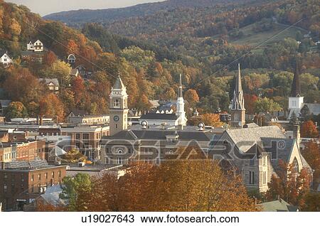 fall, Montpelier, VT, Vermont, Aerial view of the city of Montpelier in the autumn. View Large Photo Image Stock Image - fall, Montpelier, VT, Vermont, Aerial view of the city of Montpelier in the autumn.. Fotosearch